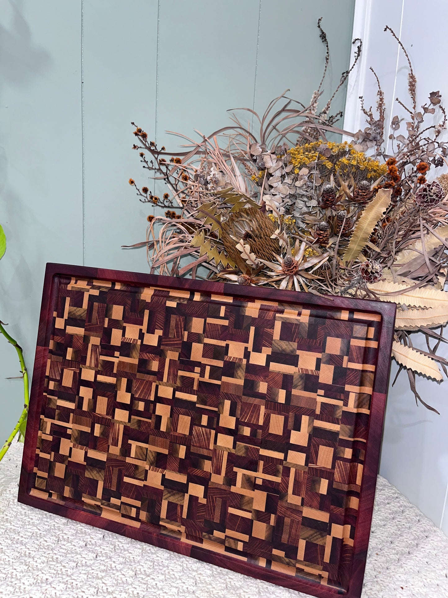 END GRAIN CUTTING BOARD - CHAOS PATTERN