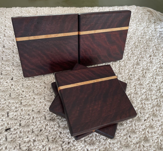 WOOD COASTER - JARRAH AND MAPLE X 6